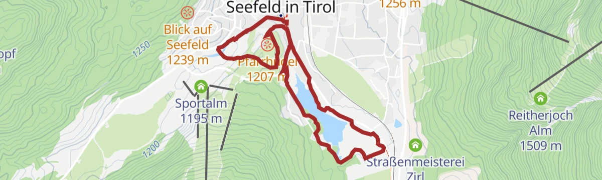Route map: W5: Winterrundwanderung Wildsee, Pfarrhügel & Seekirchl